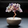 Handcrafted Yellow Citrine Money Tree Teacup Crystal Home Decor
