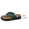 Fashion Fashion Rivet Med Heel Flip Flops Women New Beach Round Toe Platform Slippers Lady Non Slip Wear-Resistant Clip Toe Slides Mujer