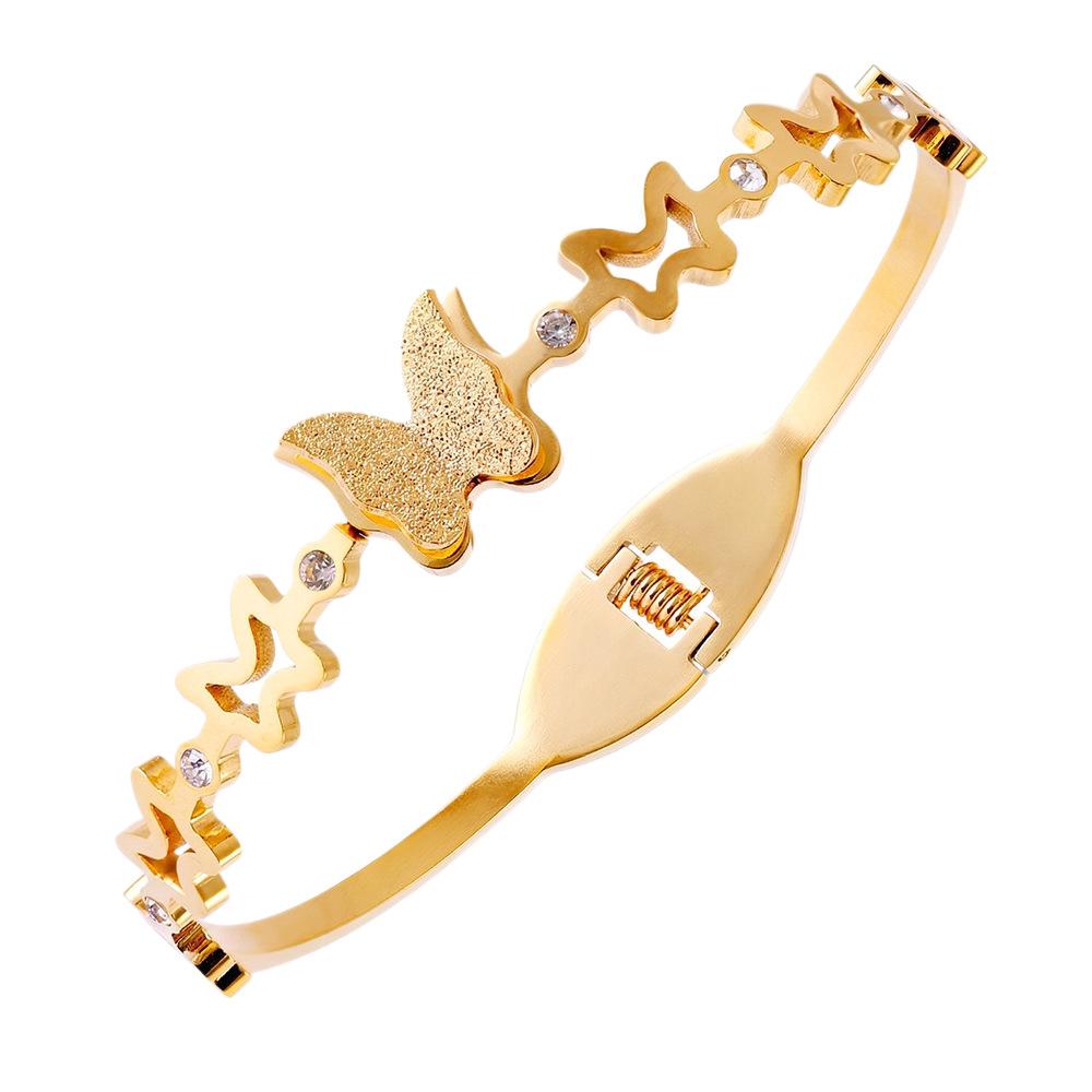 Bracelet Eco-friendly Steel Zircon Butterfly Titanium Steel Bracelet