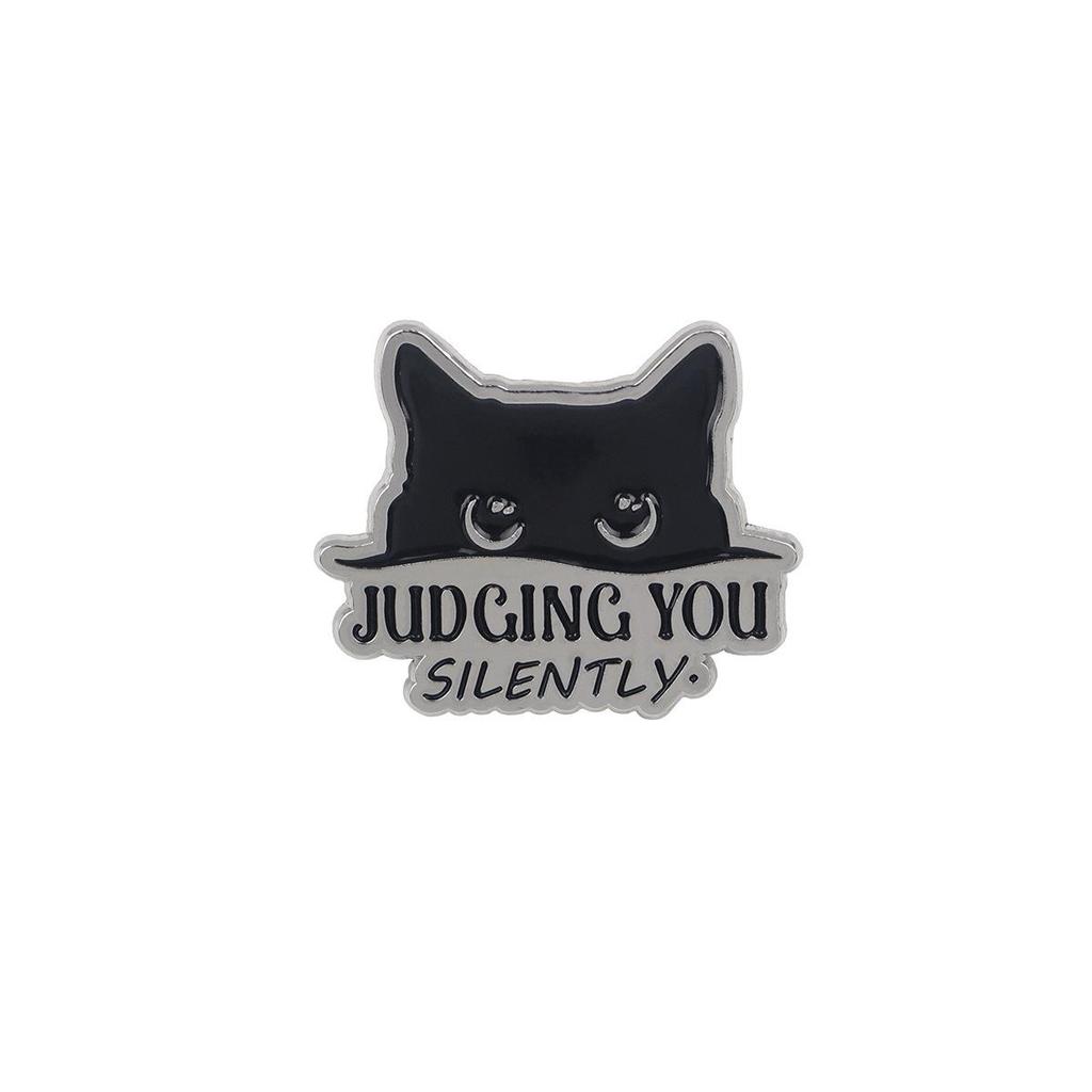 Cartoon Black Cat Brooch Pin - Cute Metal Alloy Accessory for Women and Backpacks