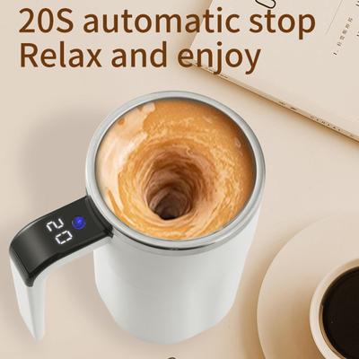 Automatic Stirring Coffee Mug Electric Rechargeable Self Stirring Cup with LCD Thermometer for Milk Cocoa Office Kitchen Travel