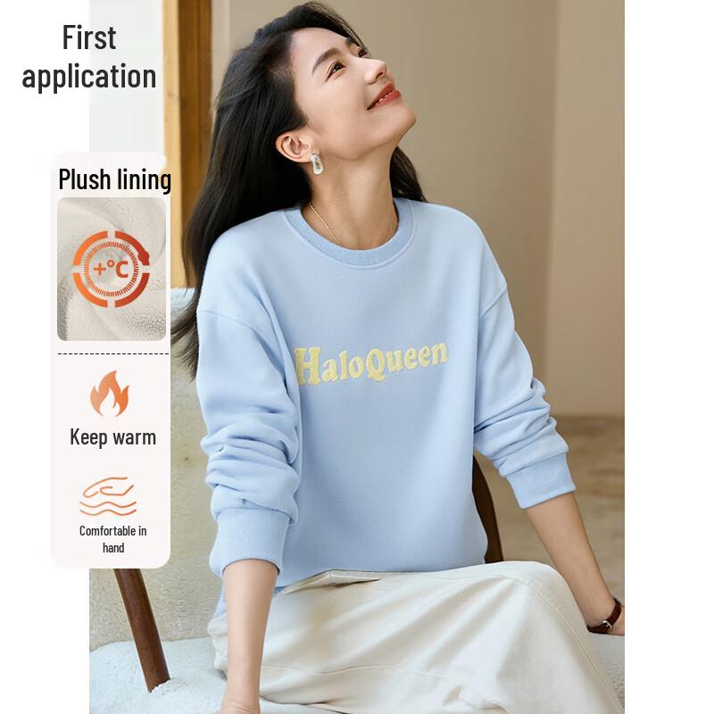 Women's Retro Letter Print Fleece Sweatshirt