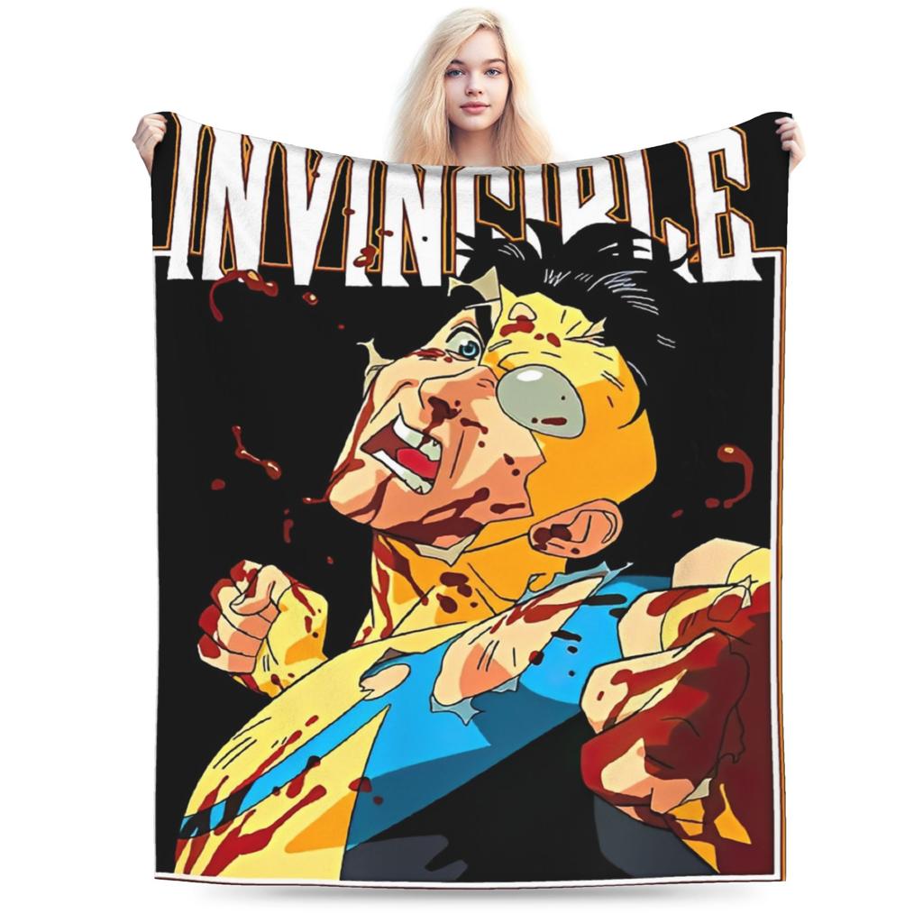 Invincible omniman amazing hero anime Blankets Super Soft Velvet Novelty Gift Throw Blanket Plush Thin Quilt