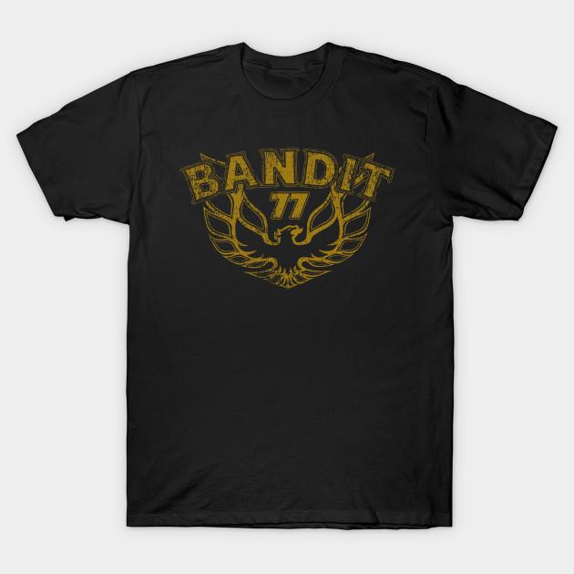 

Men Black Print T-shirt Bandit 1977 No-Cut Transfer Paper Print Cotton Tshirt 3XL чорний