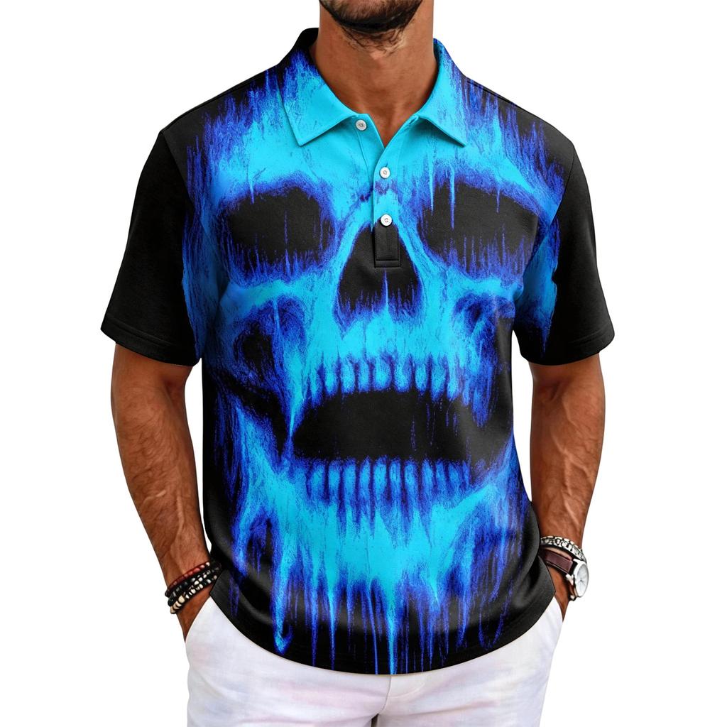 Men's Halloween Printed Short Sleeve T-Shirt Graphic Tee for Casual Wear
