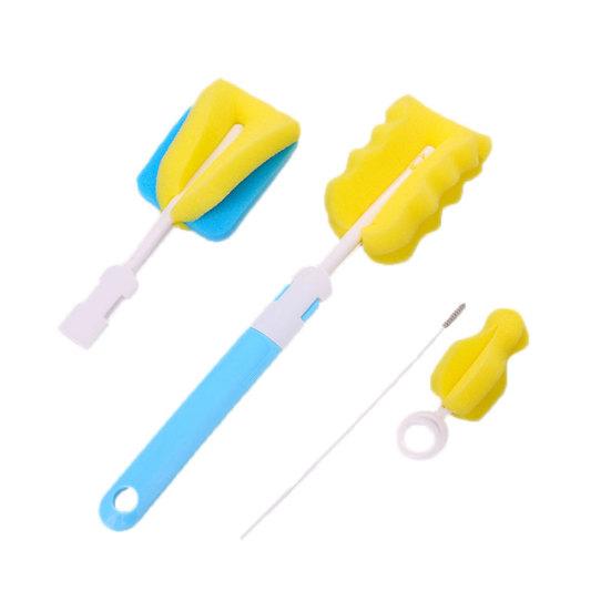 4Pcs/Set Sponge Newborn Baby Milk Bottle Pacifier Spout Tube Clean Brush Tool