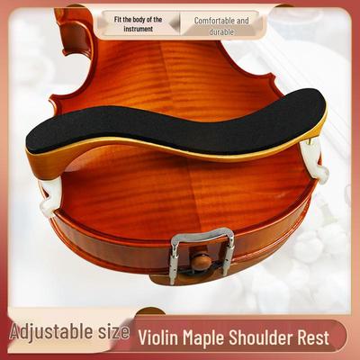 Apoio de Ombro para Violino Petz Ajustável em Madeira Maciça para Tamanhos 1/2-4/4