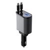 Retractable Car Charger 4-in-1 Fast Car Phone Charger 2 USB Ports Charger Adapter For Android Phones Auto Accessories Interior