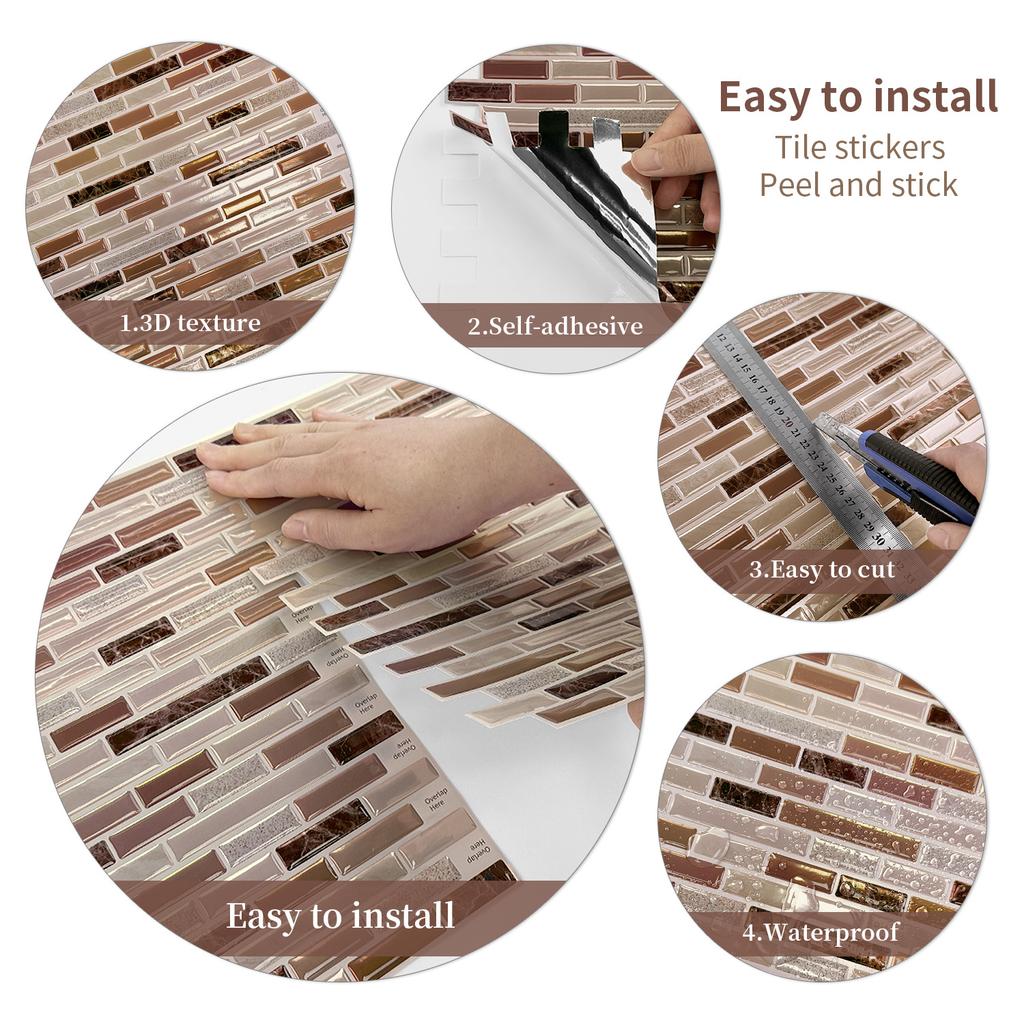 Dreidimensionaler 3D Selbstklebender Epoxid Wandaufkleber Schlafzimmer Wohnzimmer Wanddekorationsaufkleber Küche Badezimmer Tapete