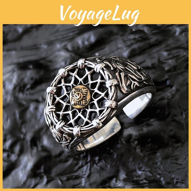 Smiley Geometric Face Copper Ring Women Adjustable Fashion Jewelry Decoration