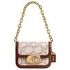 Idol 21 Metal Logo Chain Shoulder Strap Signature Canvas And Leather Crossbody Bag Small Women Handbags Natural CAM11-B4NP