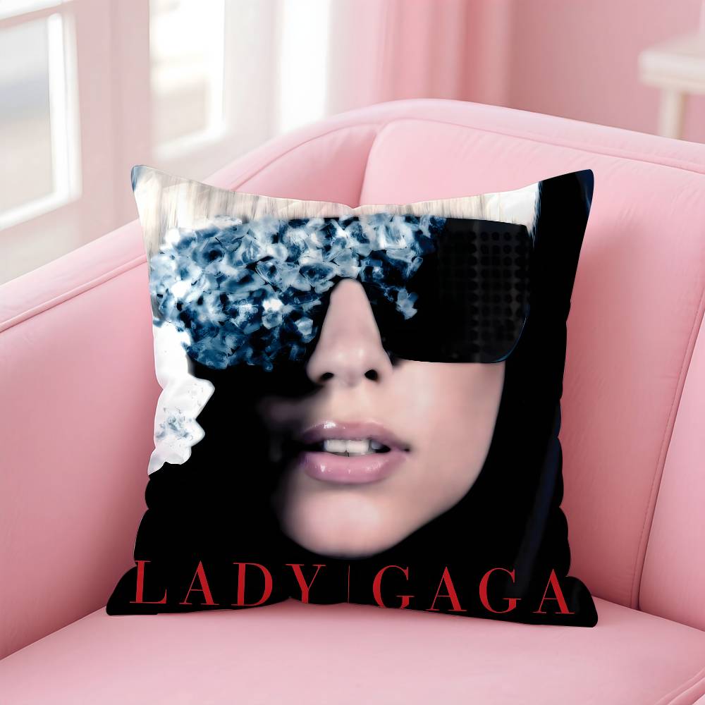 L-Lady SINGER G-gaga Pillow Case Pattern Printing Pillowcase Living Room Sofa Cushion Cover Bedroom Room Decor