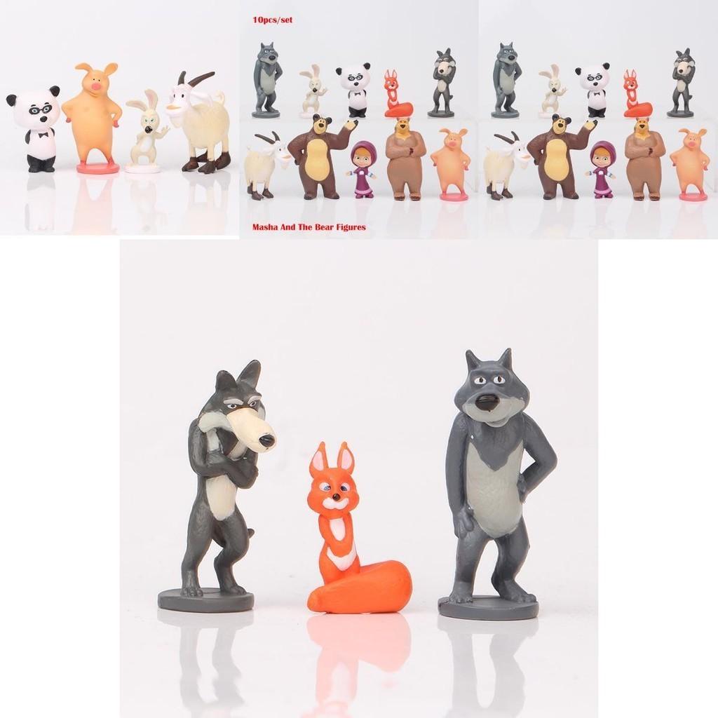 Adorable Masha And The Bear Action Figure Set Perfect For Cake Toppers And Playtime Fun