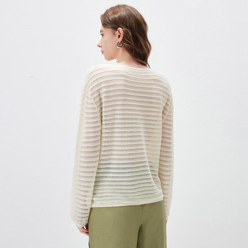 Kemengboka 2026 S/S Lyocell Tencel Knit Loose Long Sleeve Hollow T-Shirt