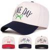 Unisex Game Day Bow Embroidery Baseball Caps Spring Autumn Outdoor Adjustable Casual Hats Sunscreen Hat Sports Cap