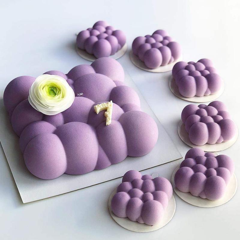 1/6 Cells Silicone Cake Mold Auspicious Clouds Bubble Mousse Moulds Non-Stick Dessert Baking Bakeware Pastry Decorating Tools