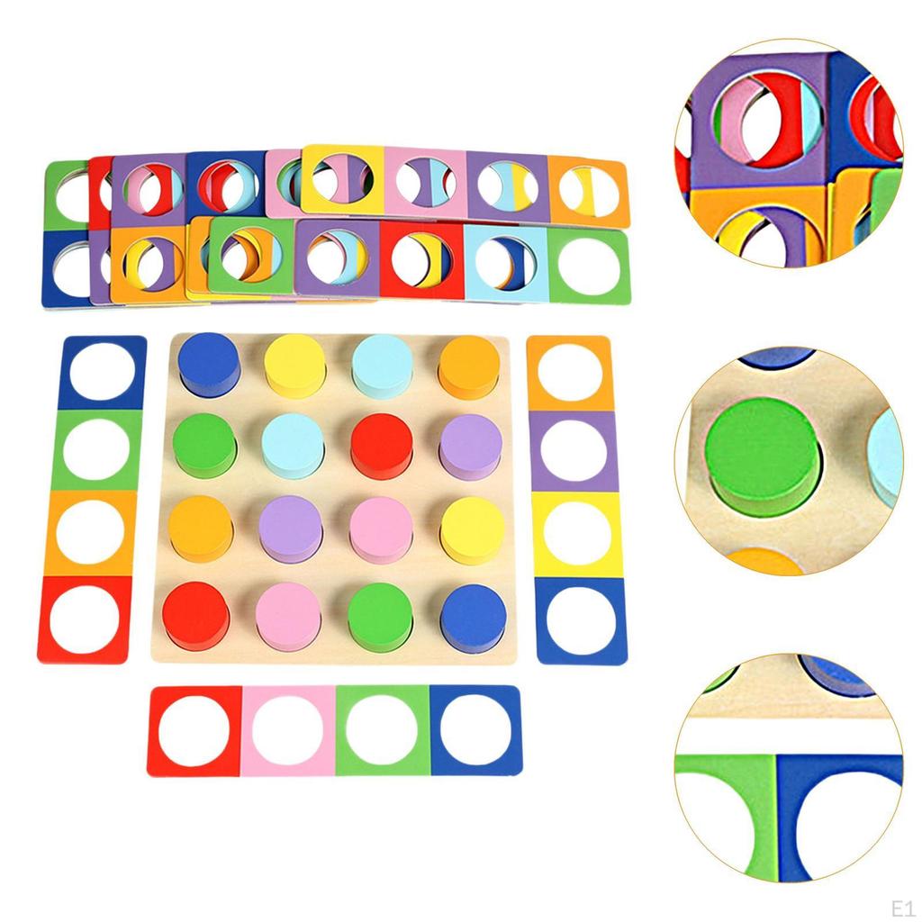 Wooden Color Matching Puzzle Board Fine Motor Skills Logical Thinking Early Learning Educational