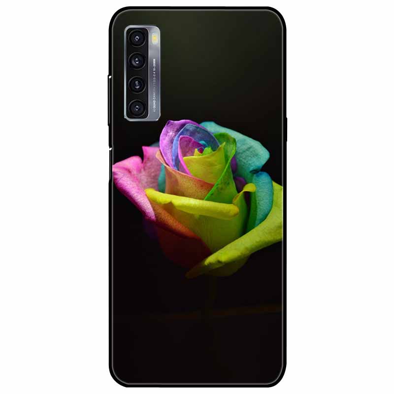 For TCL 20L Plus Case 20L+ Silicone Soft Shockproof TPU Back Cover for TCL 20S 20L Case Black Bumper Painted Funda TCL20S Capa