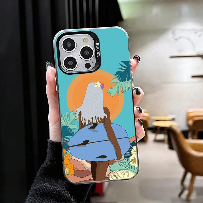 Surfboard Surfing Surf Summer Soft Phone Case for iPhone 15 16 17 Pro Max 17Air 16E 14 Plus 13 12 Mini Shockproof Cover Back She