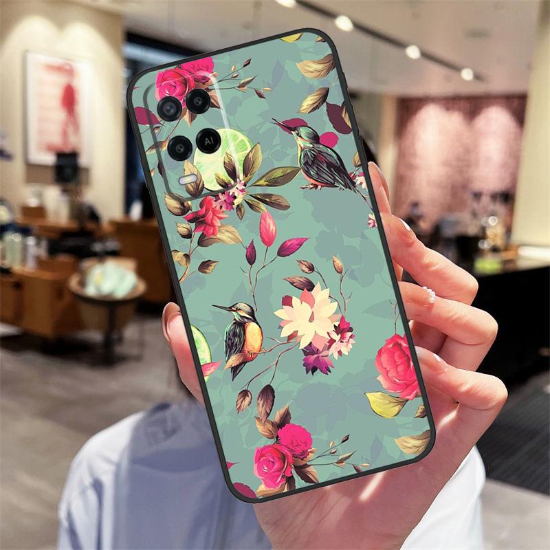 Garden Birds Case For Oppo A40 A60 A80 A18 A38 A58 A78 A98 A16 A76 A96 A15 A17 A77 A74 A94 A54 A57S Cover