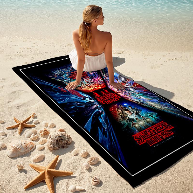 Halloween horror thriller theme Stranger Things soft beach towel outdoor camping vacation swinging beach scarf decorative blanket B2