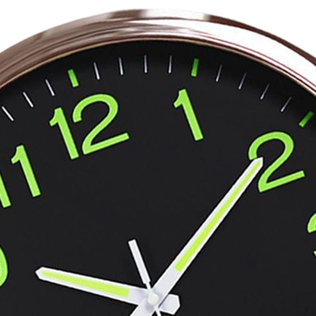 Clocks Night Light Non Ticking Modern The Dark Hanging Watches Luminous Wall Clock for Bedroom