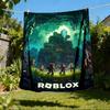 1pc Roblox Adventure Outdoor Flannel Blanket for Girls Soft, Lightweight Throw Perfect for Camping, and Gifting, Digital