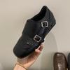 Inner height increase, small man, retro Brock British style buckle, velvet, warm one-pedal loafers, cotton shoes.