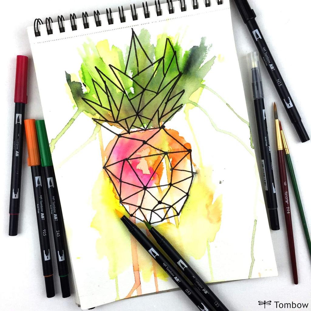Tombow Dual Brush Pen ABT 850 Water-Based Graphic Marker for Illustration and Hand Lettering AB-T850