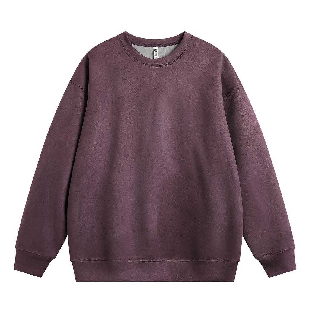 Sweater Men's Spring and Autumn American Retro Crew Neck Top Loose Solid Color Teen Casual Bottom Shirt