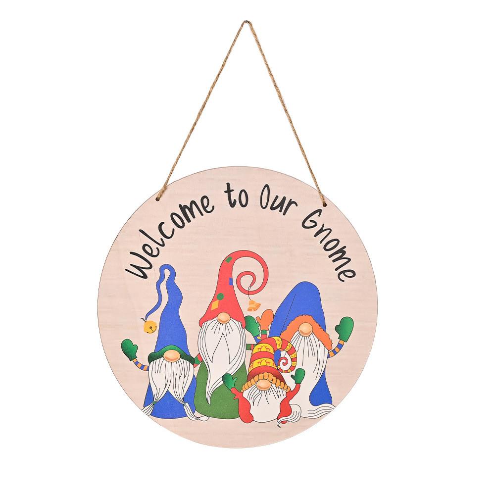 

Wooden Unique Long Hat Rudolph Figurine Door Sign Decorative Ornament For Christmas Festivities