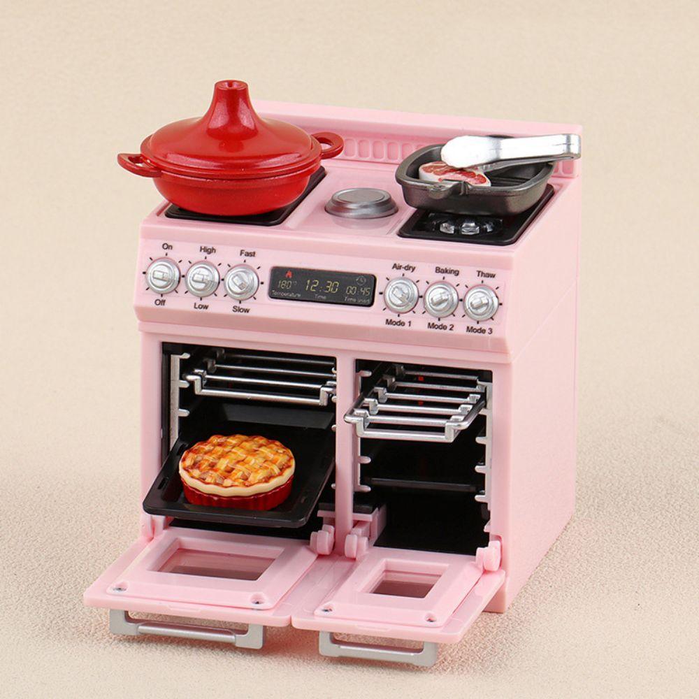 Compact Size Dollhouse Oven Kit Plastic Doll Kitchen Ware Model  Playtime Fun