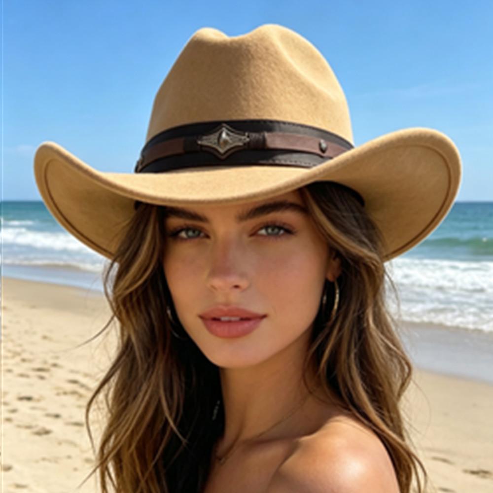 European and American Men's and Women's Autumn and Winter Jazz Cowboy Hats, Ethnic Style, Outdoor Temperament, Gentleman's Word Top Retro Top Hat Tide