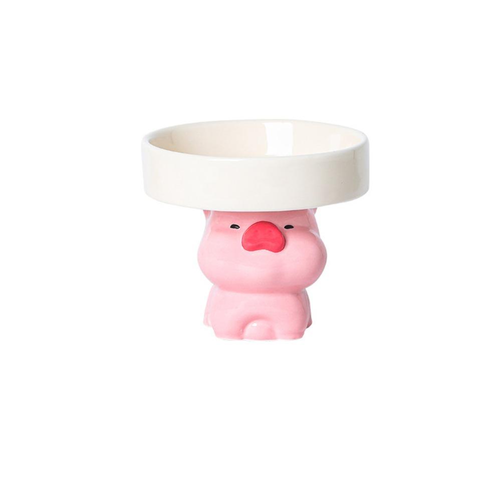 

Миска на высокой ножке для милого питомца, керамическая миска для корма для собак, поилка для питомца, котенок, щенок розовый