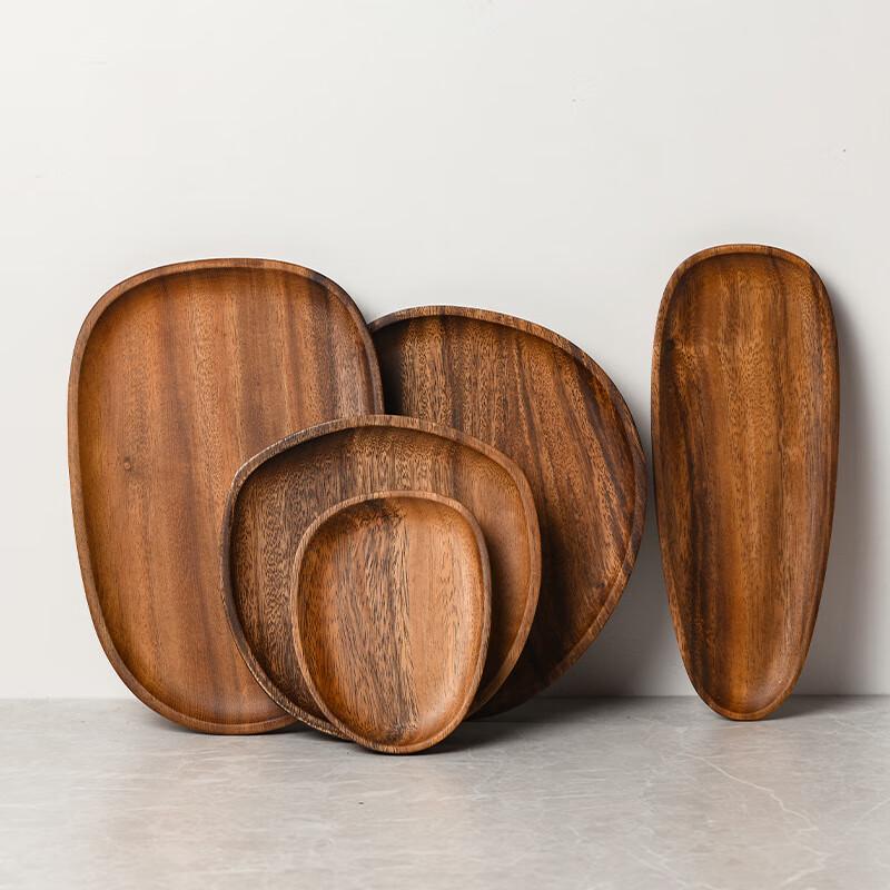 ZISIZ Akazienholz Kiesel Snackteller Set