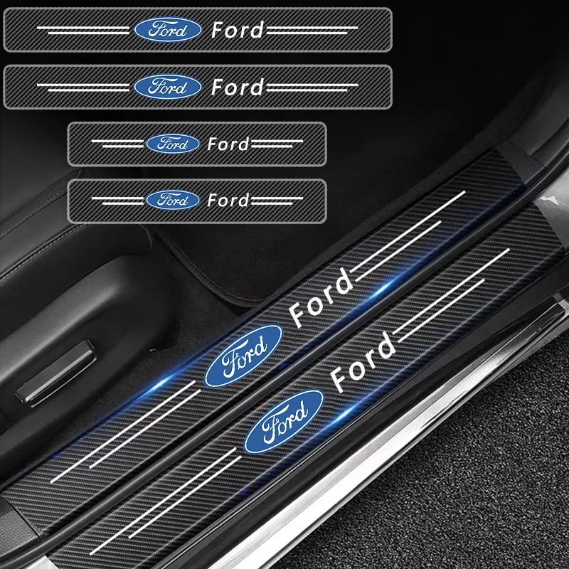 KLKR3 Car Threshold Protector Sticker Door Sill Anti-Scratch Accessories For Ford Escape Kuga Mondeo Ecosport Fiesta Focus 2 3 MK1 MK2
