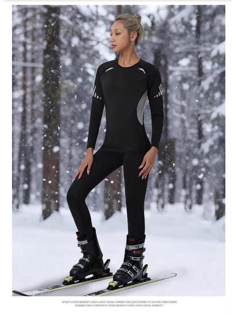 Women's Quick-Dry Thermal Underwear Set for Outdoor Sports, Mountain Climbing, and Winter Cold Protection