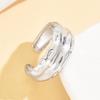 Ins Cold Style Irregular Texture Open Ring - Retro Old Money Style Wide Stainless Steel Finger Ring