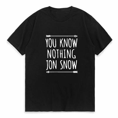 Camiseta unissex You Know Nothing Jon Snow, camiseta unissex Night Watch, Stark House Crows, gola redonda, camiseta de algodão