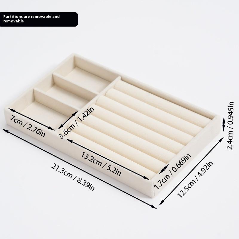 Sametová šperkovnice Náušnice Náhrdelník Prsten Náramek Stojan na vystavení šperků Zlatý podnos na šperky