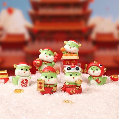6Pcs Cute Snake Statues Artificial Ornaments Home Furnishing Year Gift Centerpiece Table
