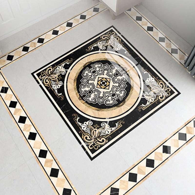 1PC Tapete Selbstklebende PVC-Parkett-Marmor-Aufkleber Wasserdichter Bodenaufkleber Quadratische Aufkleber Rutschfeste Wohndekoration