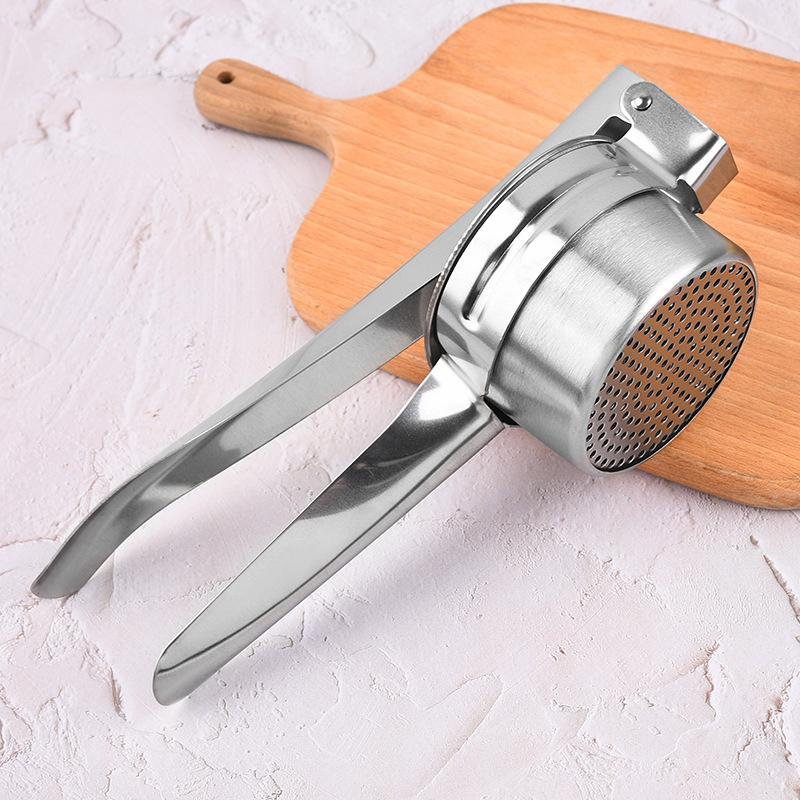1Pieces Masher Ricer Press Mashed Potatoes Stainless Steel Crushing Puree Fruit Vegetable SqueezerJuicer Outdoor Tableware