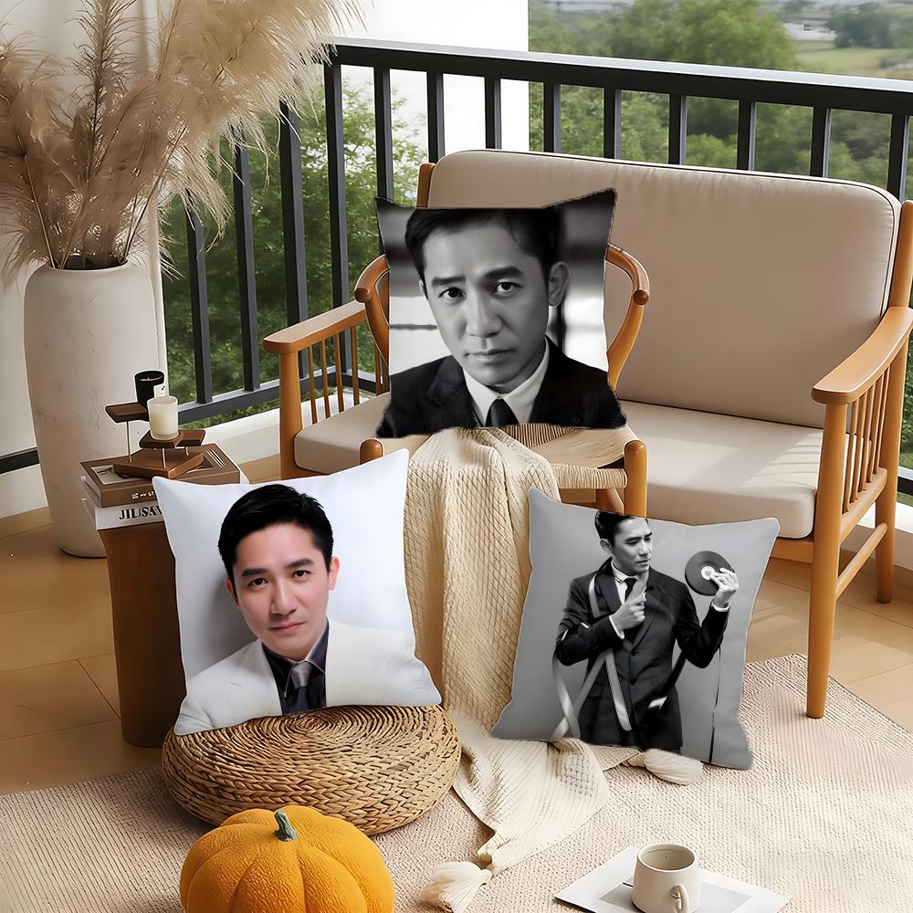 Tony Leung Chiuwai Cushion Cover 1 Piece Short Plush Pillowcase, Soft And Washable, Mostly Used For Sofa, Car