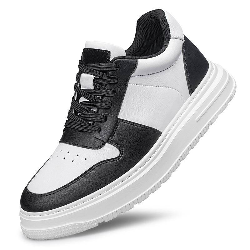 New Height Increasing Shoes For Men 6cm 8cm Invisible Elevator Sneakers Black Leather Casual Shoes Men Sneakers Big Size 46