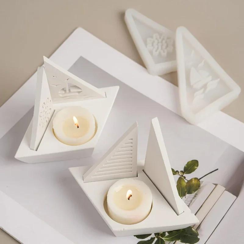 Top Quality Sailboat Candle Holder Silicone Mold DIY Candle Making Home Decoration And Craft Projects Sail Shape Candlesticks