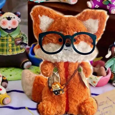 Cartoon Fox Plush Pencil Case Cute Animals Fluffy School Supply Soft Stationery Storage Bag Students Gifts