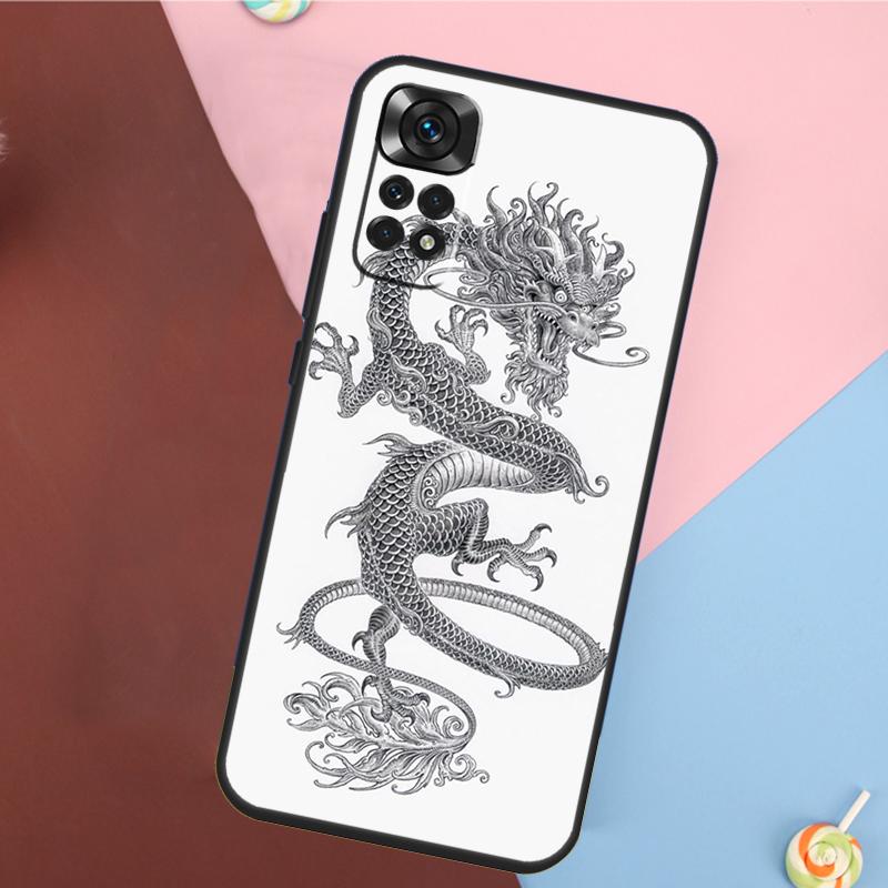 Chinese Dragon Cover For Xiaomi Redmi Note 13 Pro 14 12 11 9 10 9S 10S 11S 12S Redmi 14C 10C 12C 13C Case