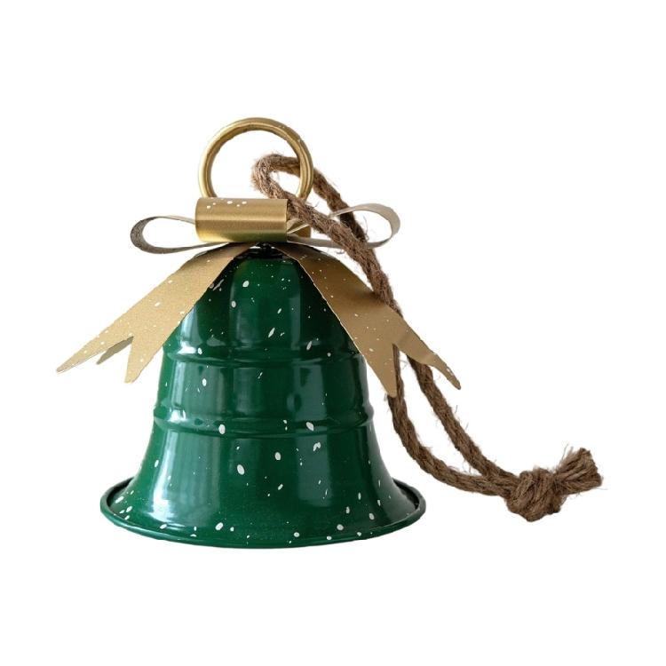 

Christmas Bell Decoration Metal Bell Holiday Tree Hanging Ornament for Door Mantel Window Indoor and Outdoor Decoration зелений