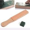 WUTA Leather Strop, Sharpening Stone, Sharpening Tool, Paddle Strop, Leathercraft, with Sharpening Stone, Black Wooden Stand